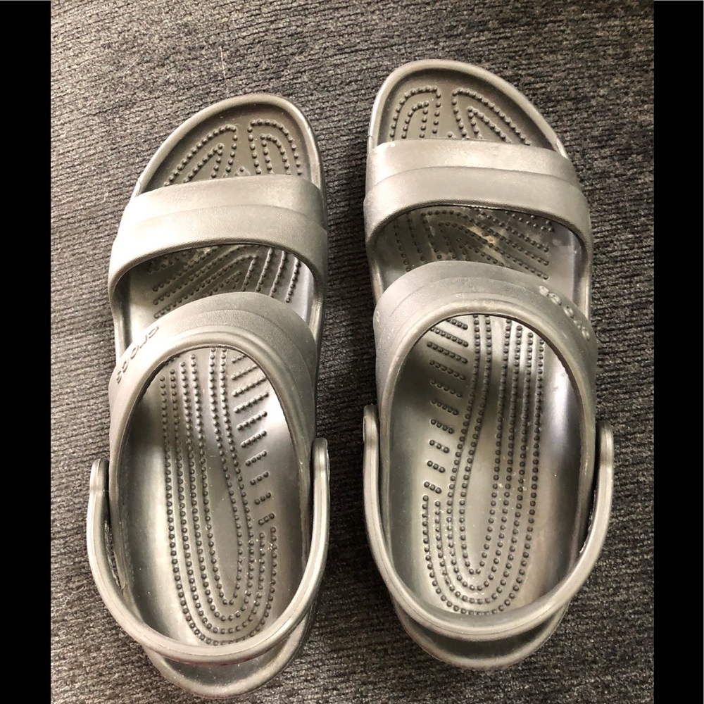 Black crocs open sandal. Very gently used no wear visible. Size Men 10 Women 12